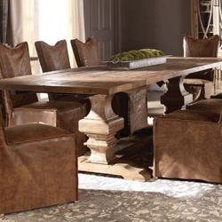 Real  Leather Dining Chairs (Set Of 8)