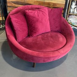 ROUND STYLE LOVESEAT RED VELVET
