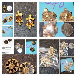 Vintage Clip On Earrings Mid Century