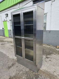 BLICKMAN Stainless Steel Storage Cabinet with Glass Doors