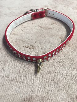 Red velvet dog collar... 15 in neck