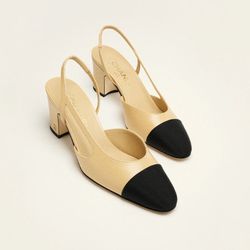 Chanel Slingback Beige And Black