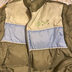 Lg ROXY Vintage Puff Coat! So Super Cute. Removable Sleeves.  Like New. 