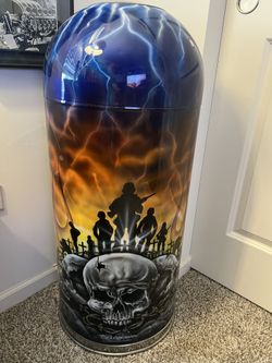 Custom Painted Trash Can