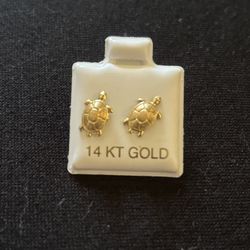 Turtle Stud Earrings 14k 