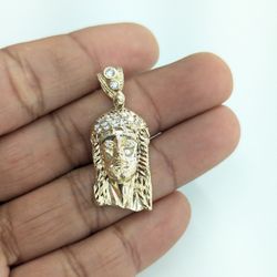 10kt Real Gold Jesus Face Pendant 
