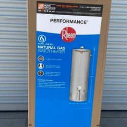 Brand New Rheem 40 Gallon Natural Gas Water Heater