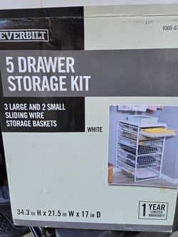 5 drawer storage wire basket cart