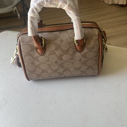 New Coach Monogram Handbag and Wallet Set