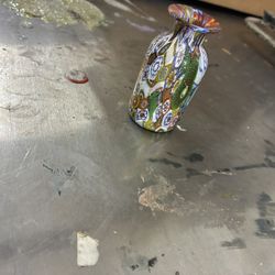 Hand blown glass Mini Vase and Stained glass tray