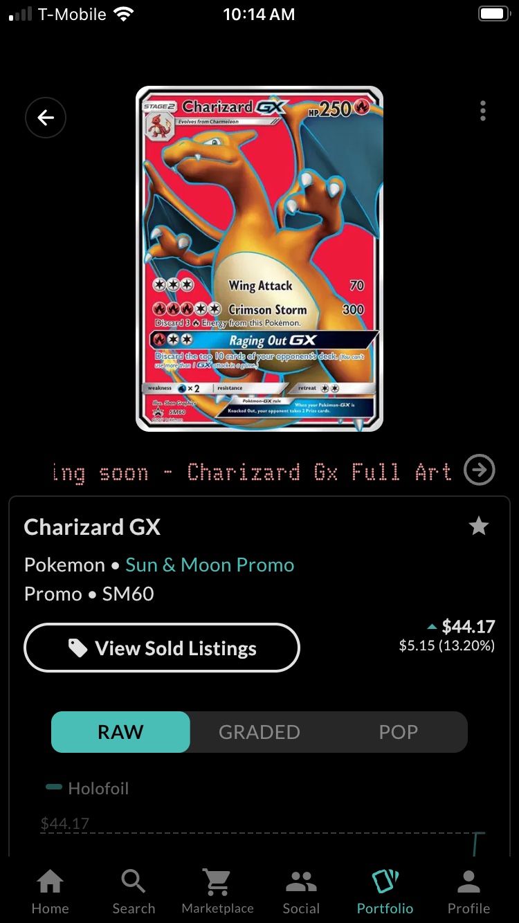 Pokemon Tcg Charizard gx Sm60