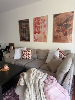 Grey sectional couch
