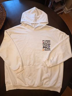 SHEIN White Oversized Graphic Hoodie XL "Do More Of What Makes Your Soul Happy"