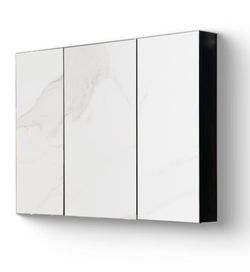 New 39x28 inches Medicine Cabinet Black Iron Cabinet bathroom with mirror Wall mount