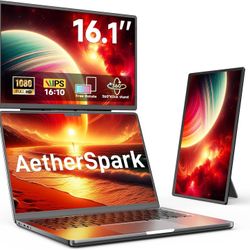 NEW - 16.1" Portable Monitor Dual Laptop Screen Extender, 360° Rotating
