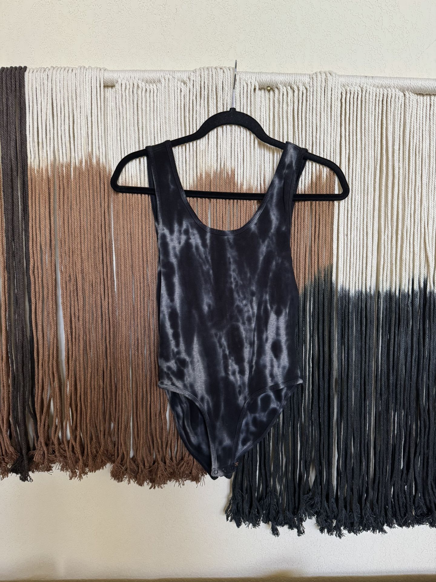 Black and slate blue tie-dye bodysuit; perfect condition