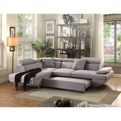 💥SPECIAL OFFER💥 Gray Fabric Sectional Sofa(Sofa Bed)