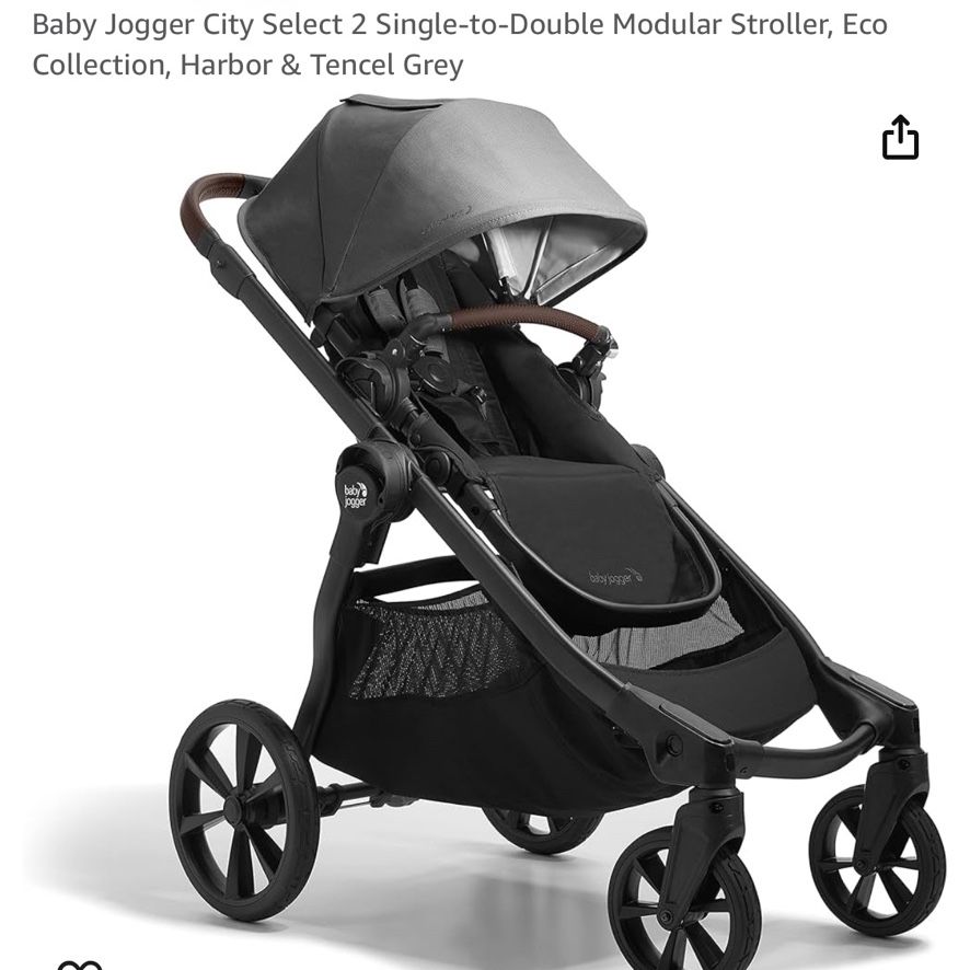 Baby Jogger City Select 2 Single To Double Stroller Harbor Grey