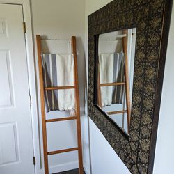 Large Square Framed Wooden Mirror 