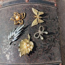 5 LOVELY BROOCHES 