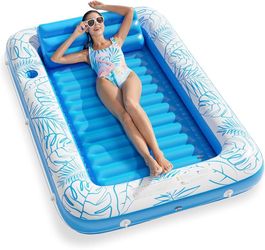 4-in-1 Inflatable Pool Float, Adult Sunbathing Pad, Pool Relaxation Float, Water Toy Filled Float, Ball Pit for Kids (L)