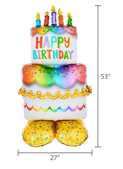 Happy Birthday cake air filled balloon decoration