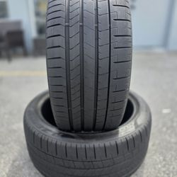 295 35 21 (2) (P45) TIRES PIRELLI P ZERO   85% TREAD 