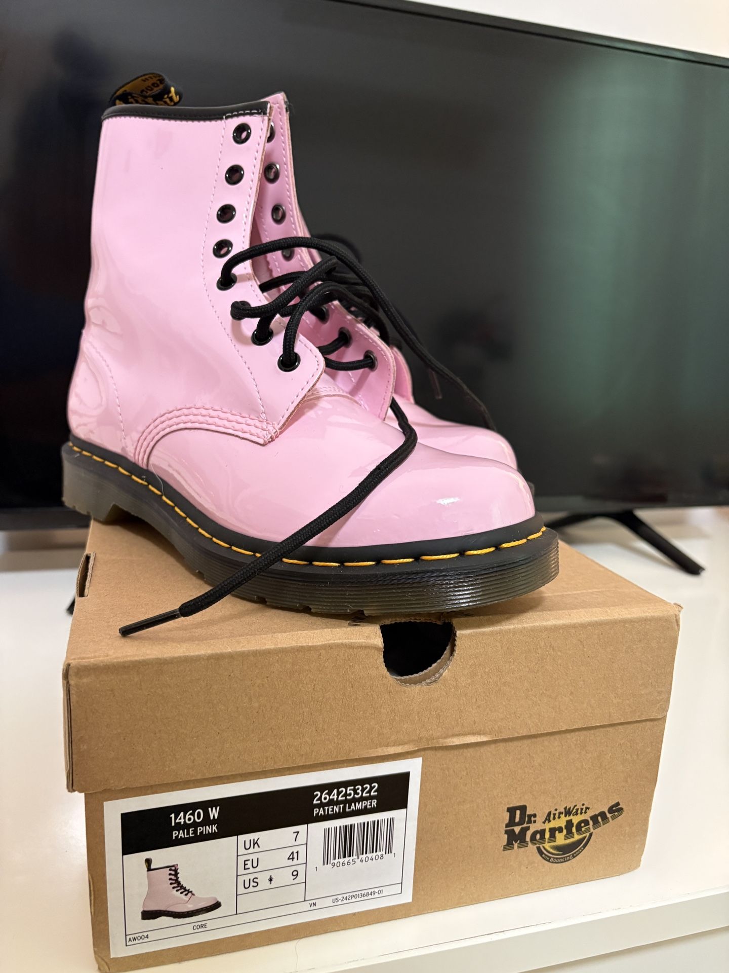 Dr. Martens Pink Patent Leather Boots