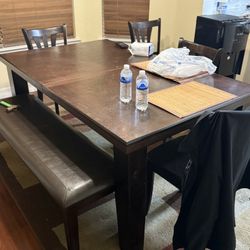 Table Chairs & Bench 