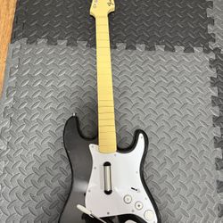 Nintendo Wii Wireless Guitar Fender Stratocaster Rock Band 19091 *READ*