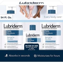 Lubriderm Daily Moisture Lotion, 24 oz + 6 oz Travel Size   