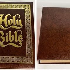 Vintage Holy Bible King James Version Family Altar Edition Crusade Brown Leather Protective Box