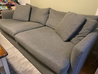Crate & Barrel Lounge 93" Deep Sofa - Gray - Needs Spring Repair