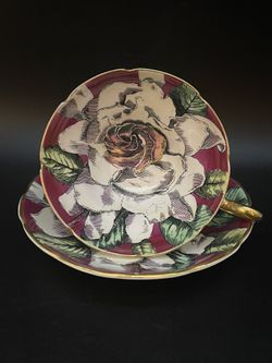 Vintage Taylor & Kent Langton England Rose Pink Tea Cup & Saucer
