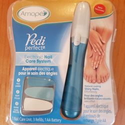 Amope Pedi Perfect Electronic Nail Care System, Blue With 3 Refills