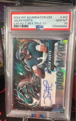2024 Jalen Hurts 1/1 T-Rex “Dino-Night” signed PSA 10