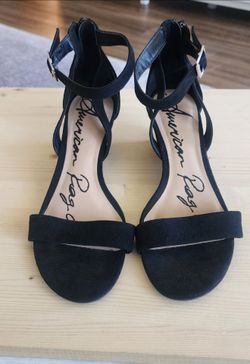 American Rag Black Wedge Sandals size 8.5
