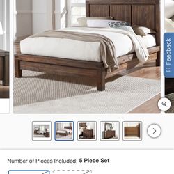 Mellina Queen Bedroom Set – Brown – Excellent Condition