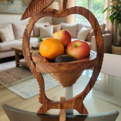 Wooden Collapsible Fruit Shape Basket For Candies, Nuts And Fruits | 16inchx10.5inch | Brand New