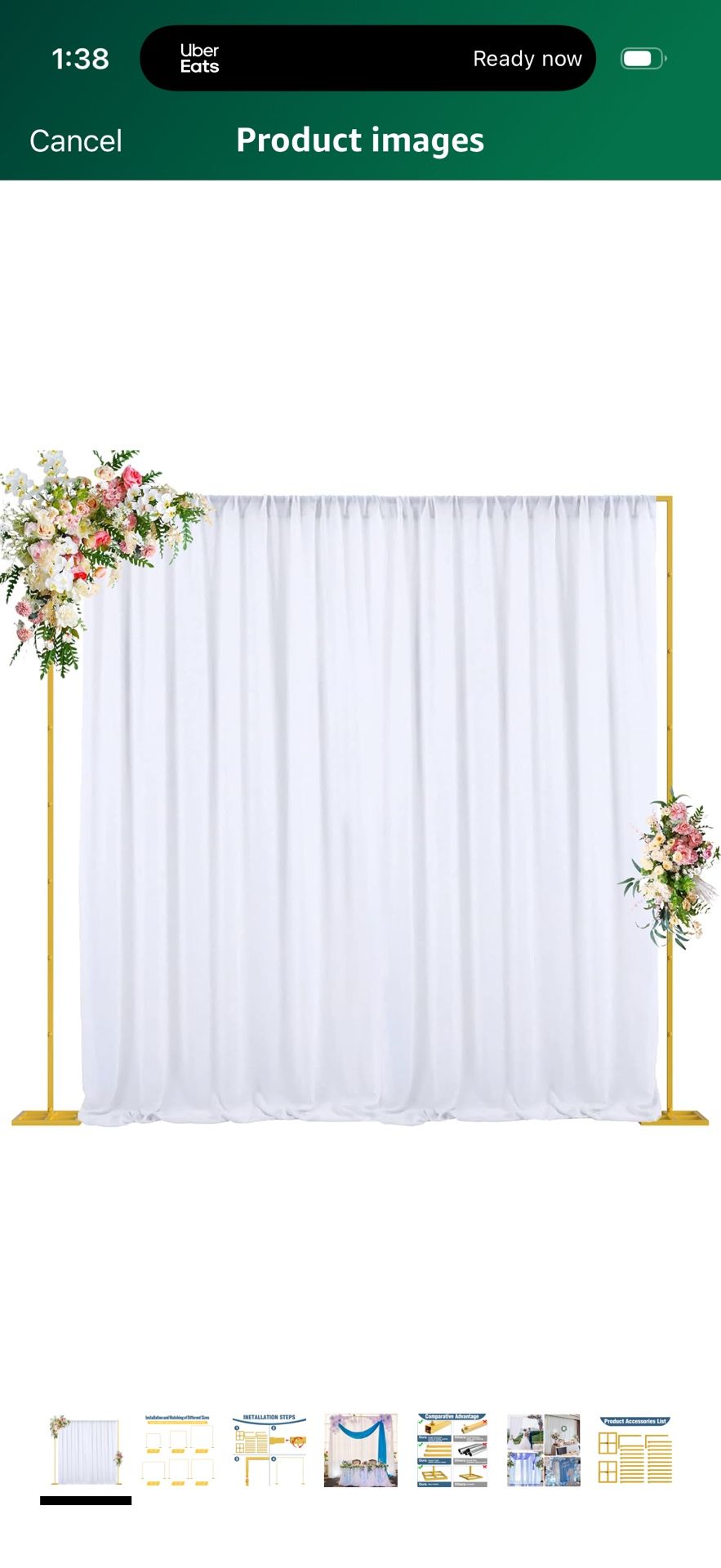 10x10 FT Backdrop Stand Heavy Duty Pipe and Drape Kit, Adjustable Gold Backdrop Stand for Wedding Birthday Party Photography Photo Booth Background Ch