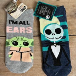 NEW Nightmare Before Christmas and Star Wars Socks size 4-10 $5 for both 