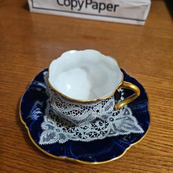 Venezia Hand Made Lace Cup And Saucer Vintage 