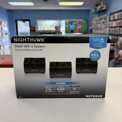NETGEAR – Nighthawk AX3000 (MK73S) WIFI 6 Mesh System, 3PK Router&2Satellite New