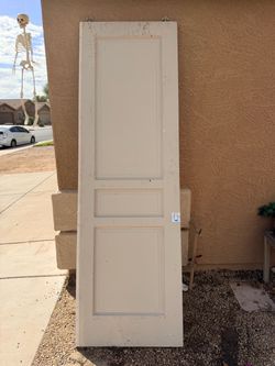 White Solid Wood 8’ Sliding Interior Room Door - 30” x 95.5”