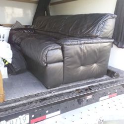 Black Leather Sofa Bed ( Great Condition)