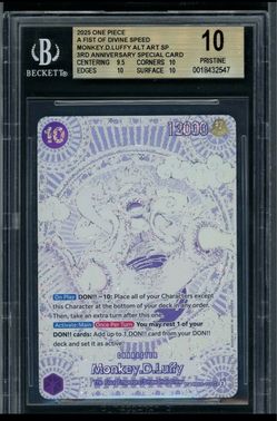 Monkey D. Luffy Alt Art SP One Piece Card BGS 10