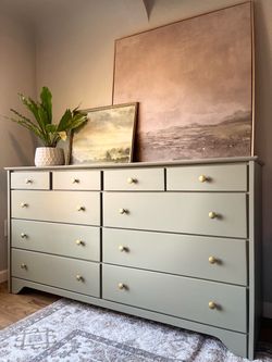 Beautiful Sage Green 10-Drawer Dresser