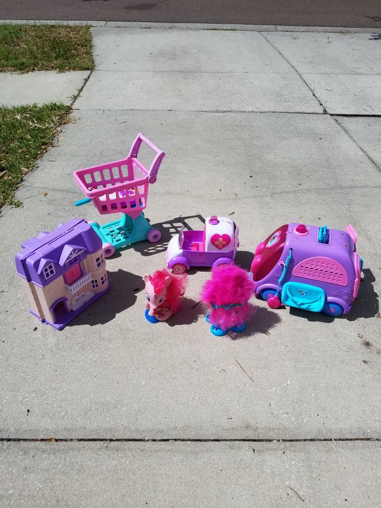 Assorted Toys - Doc McStuffins, My Little Pony, Trolls, Dollhouse