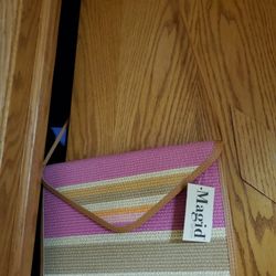 New Purse W Tags Handbag Pink Tan Nwt Vintage Magid