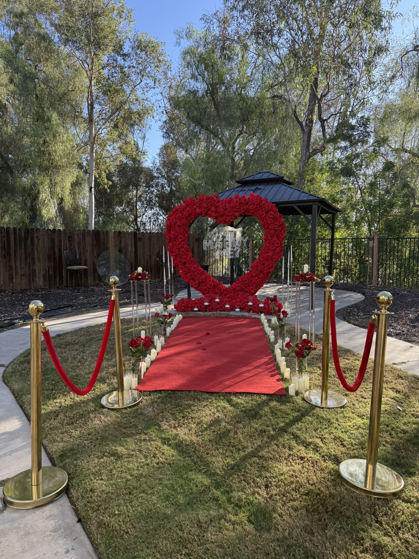 Red Heart Proposal Corazón Rojo Marquees Velas